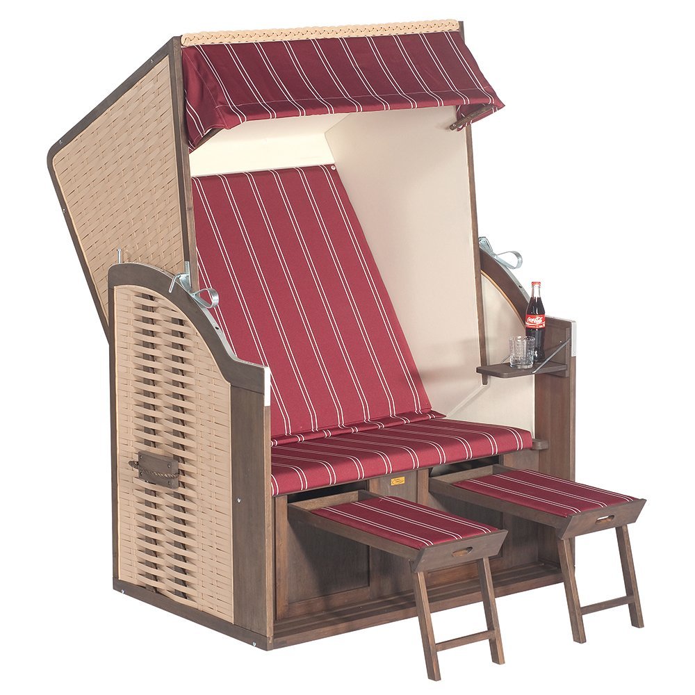 Sonnenpartner Garten-Strandkorb Rustikal 15 Z - beige/rot für 260,06€ / hellblau/blau für 269,96€@plus.de