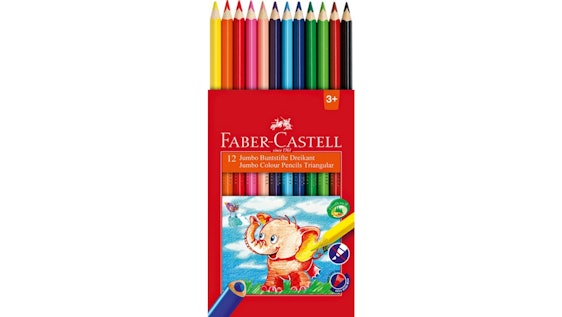 Faber-Castell Jumbo für 5€ – Dreikant-Buntstift-Set, 12er-Etui