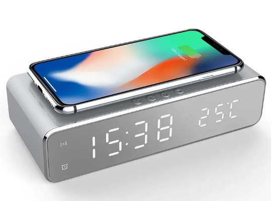 USB LED Wecker Mit Thermometer&amp;Wireless Ladegerät