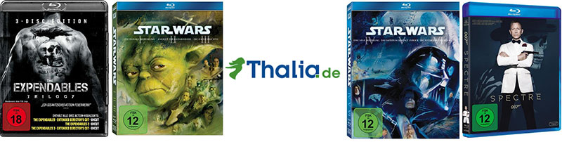 20% Rabatt bei Thalia - z.B. The Expendables Trilogy [Blu-ray] für 9€