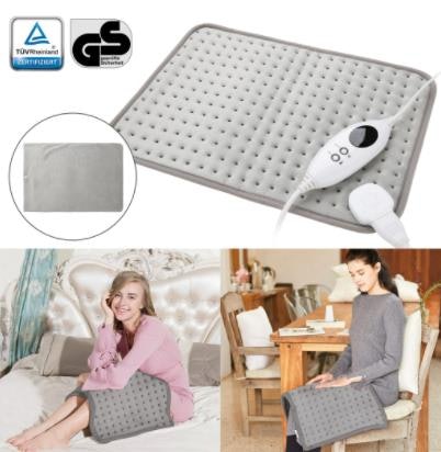 EINFEBEN Heizkissen elektrisch Bett, 42x32cm Grau, 9 Temperaturstufen