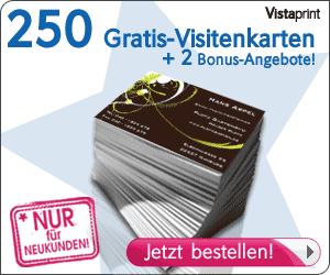 250 Gratis Visitenkarten + Etui