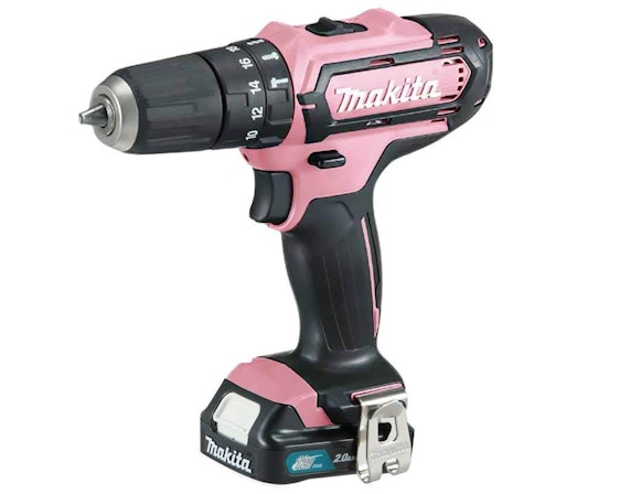 Makita HP331DSAP1 Pink Edition für 98€ – 12V-Akku-Schlagbohrschrauber mit 2 Ah-Akku