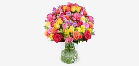 Bunter Blumenstrauß 'Rosenglück' für 27€ – 20 Stiele, mit bis zu 40 Blüten 💐