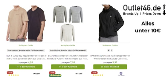 Alles unter 10€ - Markenklamotten im Ausverkauf zu Bestpreisen