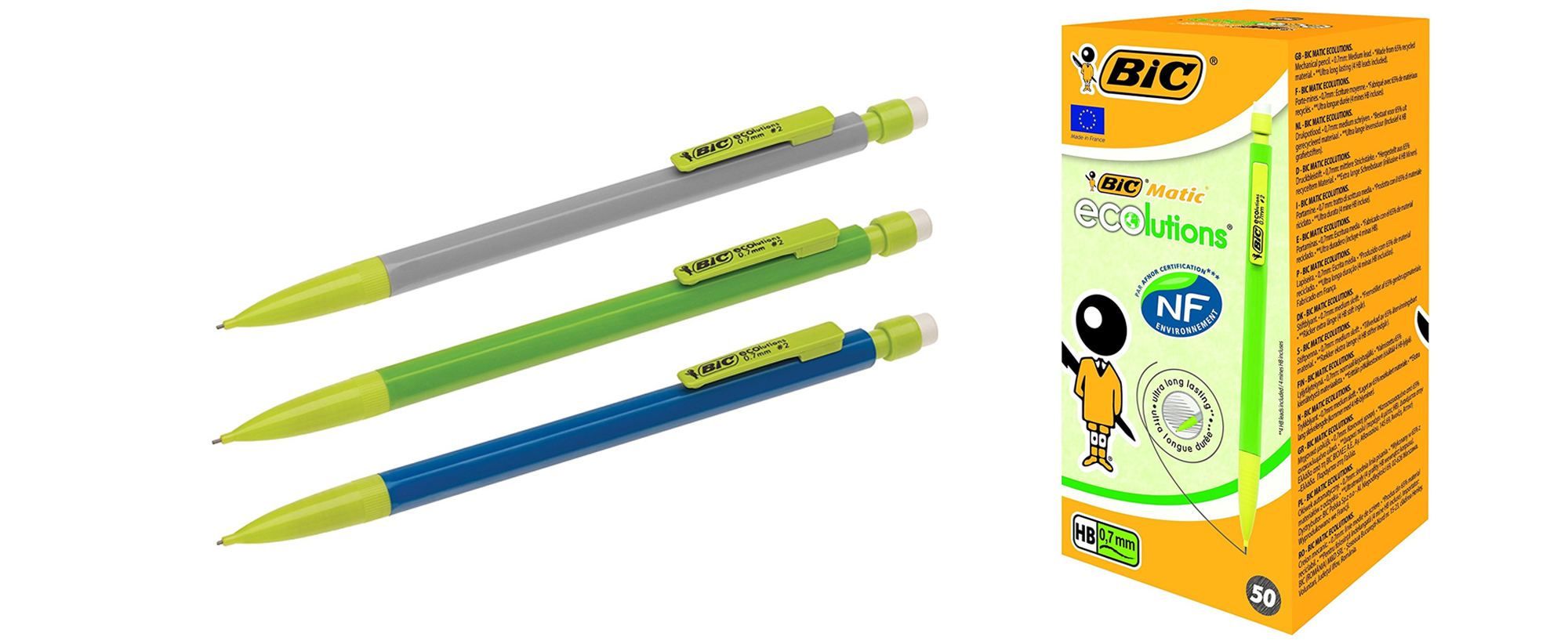 50 x BIC Matic ECOlutions für 6€  - Druckbleistift mit 0,7 mm Minenstärke inklusive 4 Minen