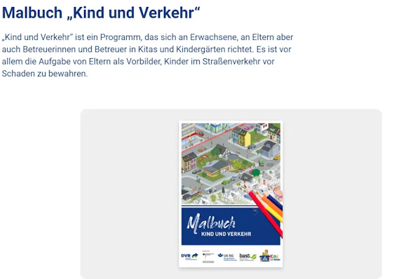 Gratis Malbuch für Kinder - Kind und Verkehr