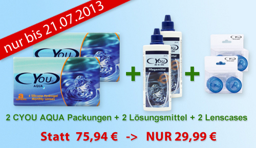 CYOU AQUA Monatslinsen zum halben Preis - 29,99 €