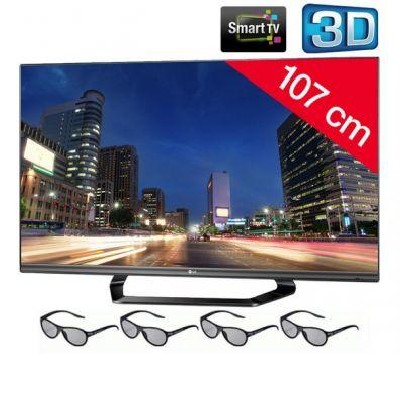 Knaller LG 42LM640S 107 cm (42 Zoll) Cinema 3D LED Plus Backlight-Fernseher, Energieeffizienzklasse A+ (Full-HD, 400Hz MCI, DVB-T/C/S2, Smart TV)
