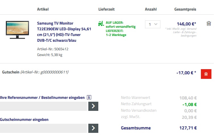 Samsung Warenkorb Office Partner