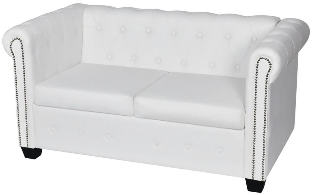 68% Rabatt auf vidaXL Chesterfield Couch 2 Sitters White