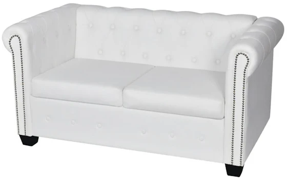 68% Rabatt auf vidaXL Chesterfield Couch 2 Sitters White