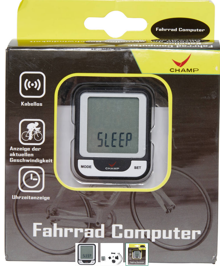 Champ Fahrradcomputer C016 für 4€ - kabellos