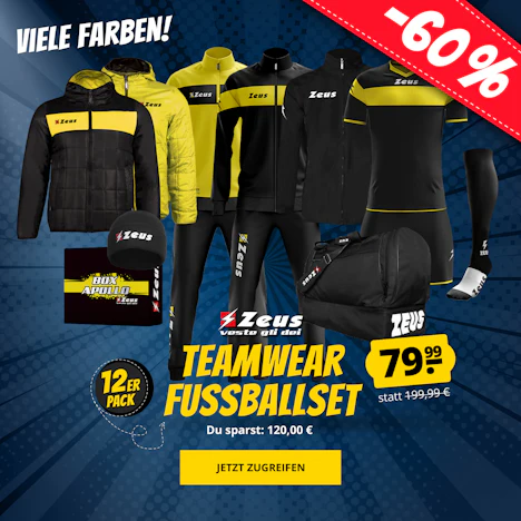 Zeus Apollo Fußball Set Teamwear Box 12-teilig für nur 79,99€ inkl. Versand statt 199,99€