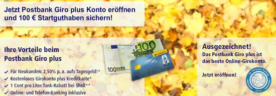 Von 19-21 Uhr ist wieder Postbank Happy Hour - 100€ Startguthaben für Neukunden *UPDATE*