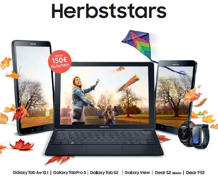 Samsung Herbststars - Bis zu 150€ Bestchoice Gutschein für Smartwatches und Tablets