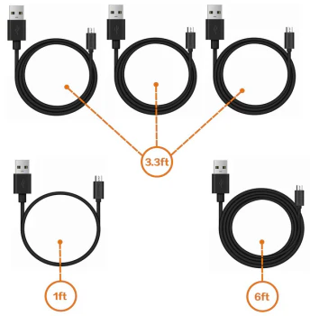 Omaker 5er Pack Micro-USB-Kabel für 6€ - verschiedene Längen: 0,3m, 1m und 1,8m