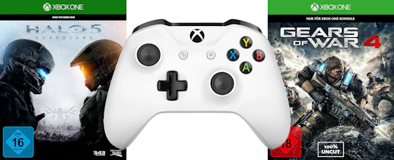 Xbox One S Controller + Halo 5: Guardians + Gears of War 4 für 66€