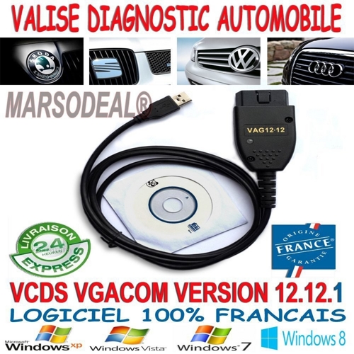 VCDS Das VAG-COM 12.12.2de HEX + CAN VAG-COM Diagnose Cable with Software für VW/AUDI/SKODA/SEAT