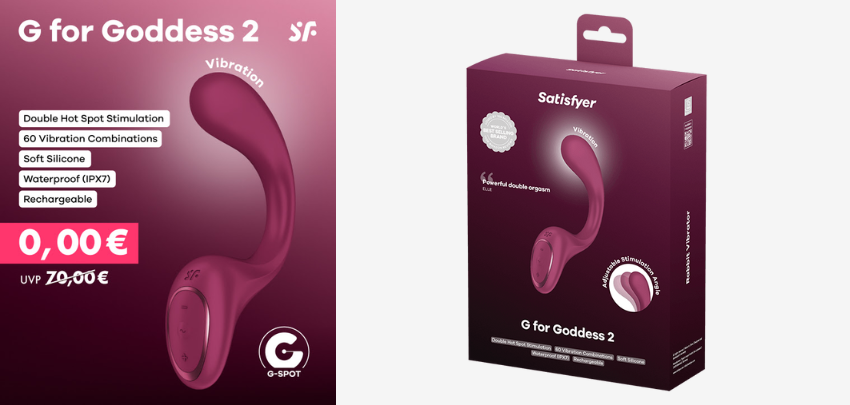 Schnell vergriffen ⏰ Satisfyer G for Goddess 2 für 0€ - super interessantes Lovetoy, 60 Programme
