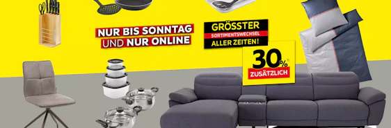 30% Extra-Rabatt bei XXXLutz - auf Rest- & Einzelstücke + heute gratis Versand ab 250€ MBW