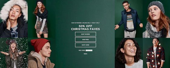 40% oder 50% Rabatt + gratis Versand bei American Eagle - auf alle nicht reduzierten Produkte