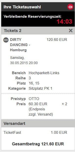 Warenkorb-Ticketmaster