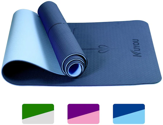 Yogamatte Rutschfest Phthalatfrei TPE Hypoallergen 183 cm x 61 cm x 6 mm