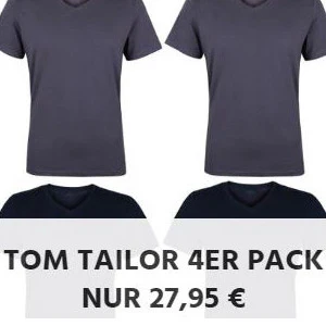 Tom Tailor Herren Basic T-Shirt O-Neck / V-Neck – 4er Pack für 26,95€ (statt 41€)
