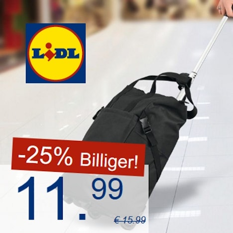 LIDL - TagesDeal - Einkaufstrolley mit großem Fassungsvermögen für 11,99€ statt 15,99€ (25% Rabatt)