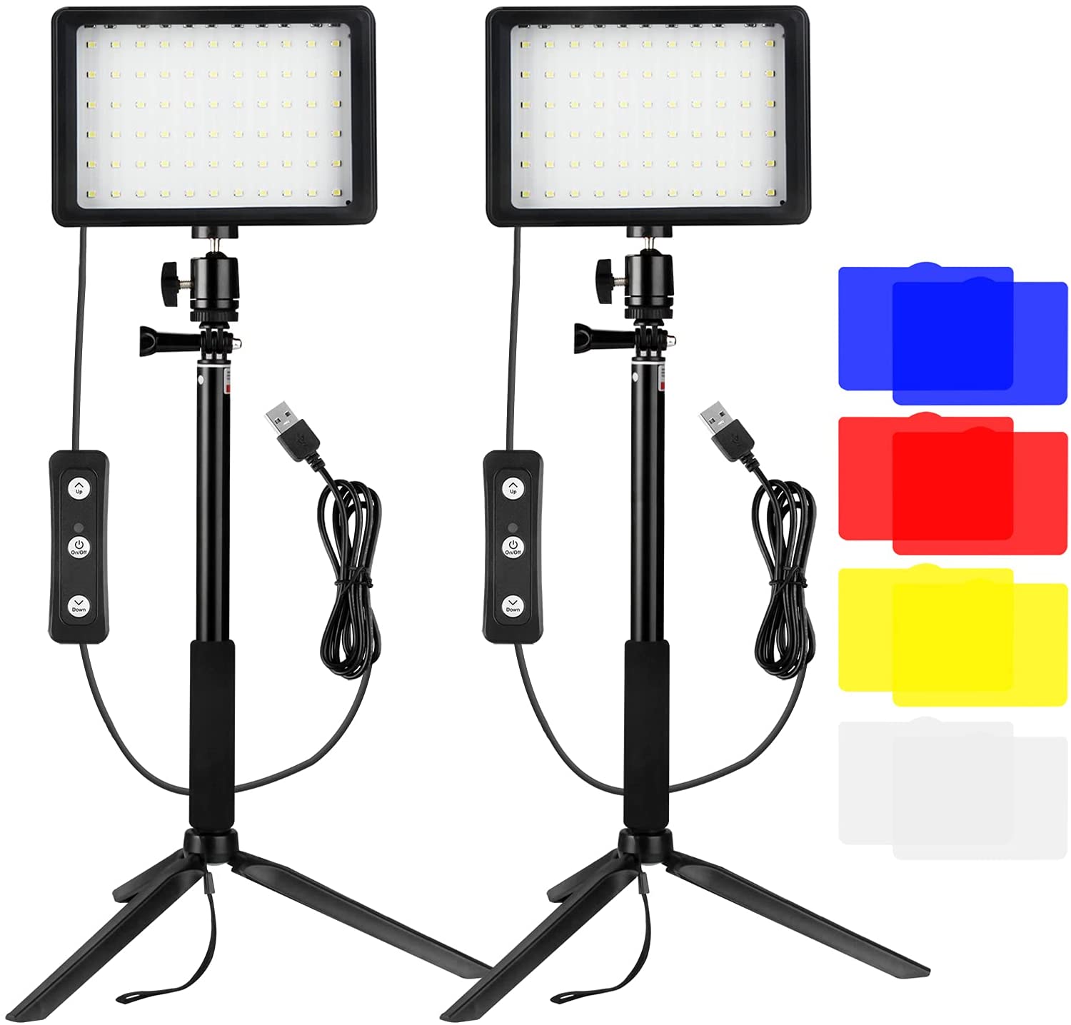  31.99 Euro für 2-Pack USB-LED-Videoleuchte Dimmbare 5600K Kamera Licht Video