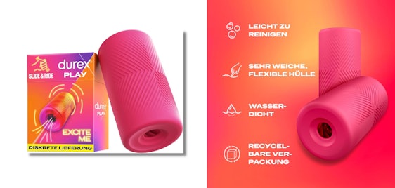 Durex Slide & Ride für 21€ - Masturbationshülle, weich & dehnbar, Oberfläche genoppt
