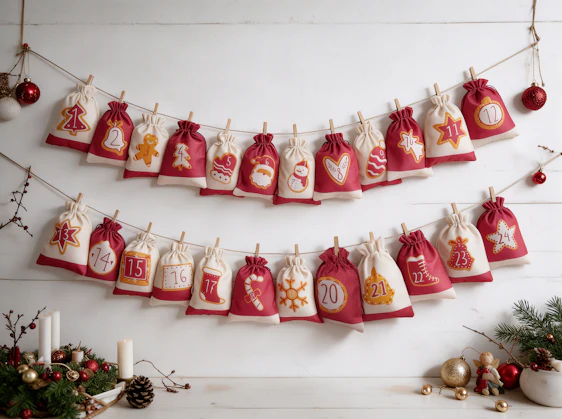 Adventskalender Säckchen zum Befüllen (24er Set) für 13,92€ (statt 19,89€) - 30% Rabatt