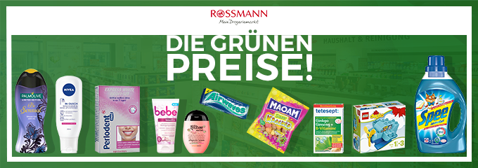 Top 10 Grüne Preise bei Rossmann am 20.12.2017 - z. B. Palmolive Be Sensual (250ml) für 0,30€