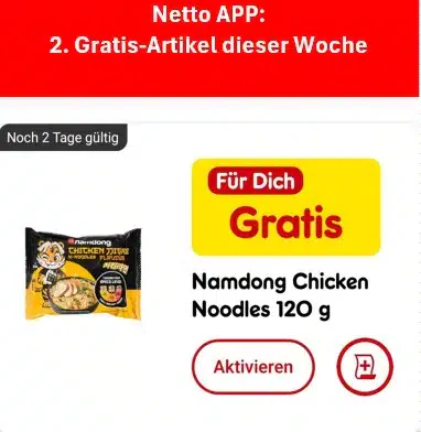 Netto App: 2. Gratisartikel (personalisiert)