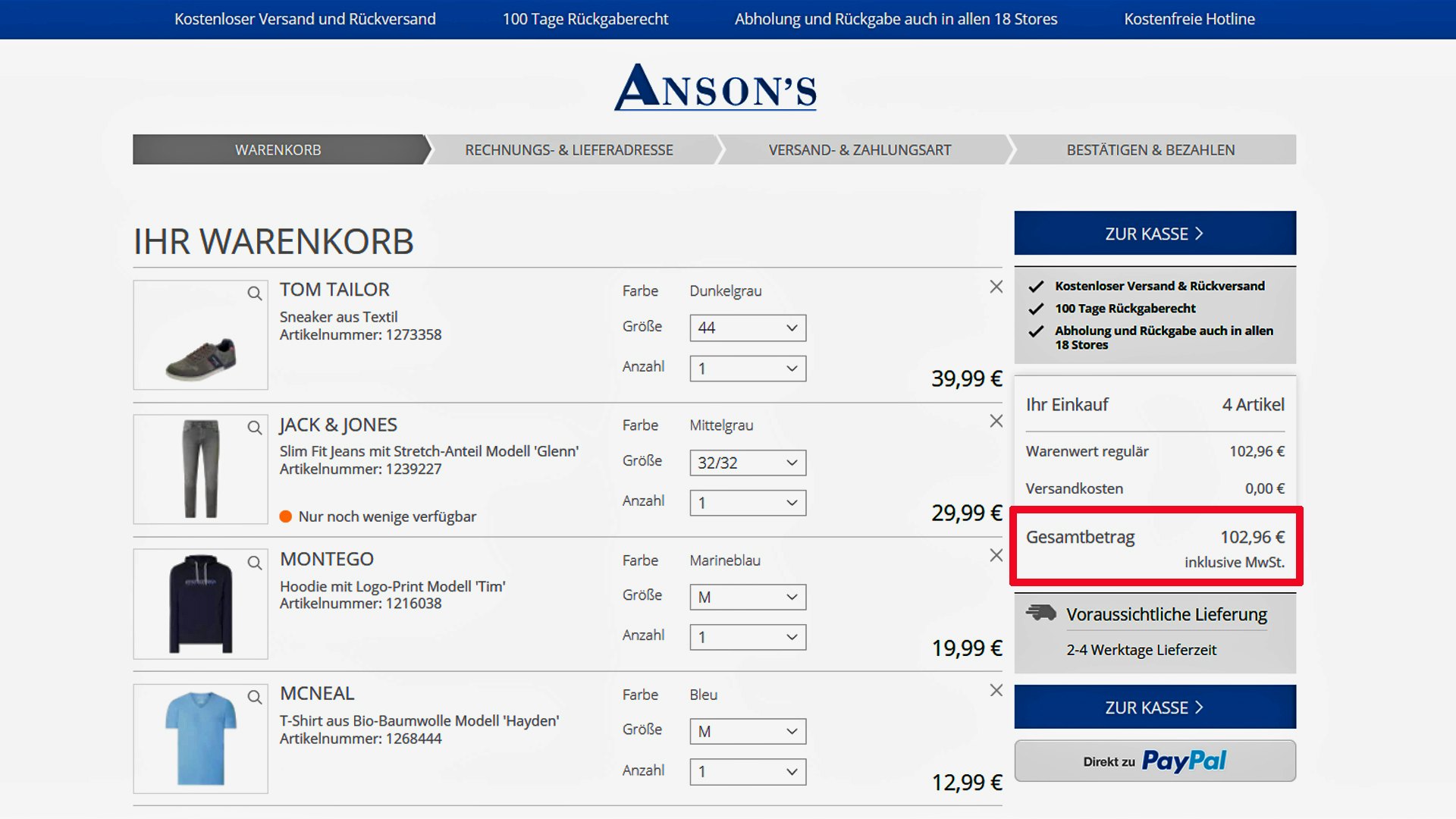 ANSON'S günstige Marken