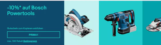 10% Rabatt auf Bosch Powertools bei eBay - z.B.: Bosch Professional GSR 18V-28 für 171€