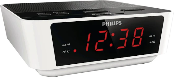 Philips AJ 3115/12 (weiß/schwarz) - Radiowecker mit FM-Tuner und Dual Alarm für 10,98 EUR inkl. Versand