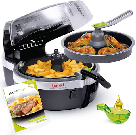 Tefal YV9601 ActiFry 2in1 Heißluft-Fritteuse, 1400 Watt, 1,5 kg Fassungsvermögen, schwarz/silber