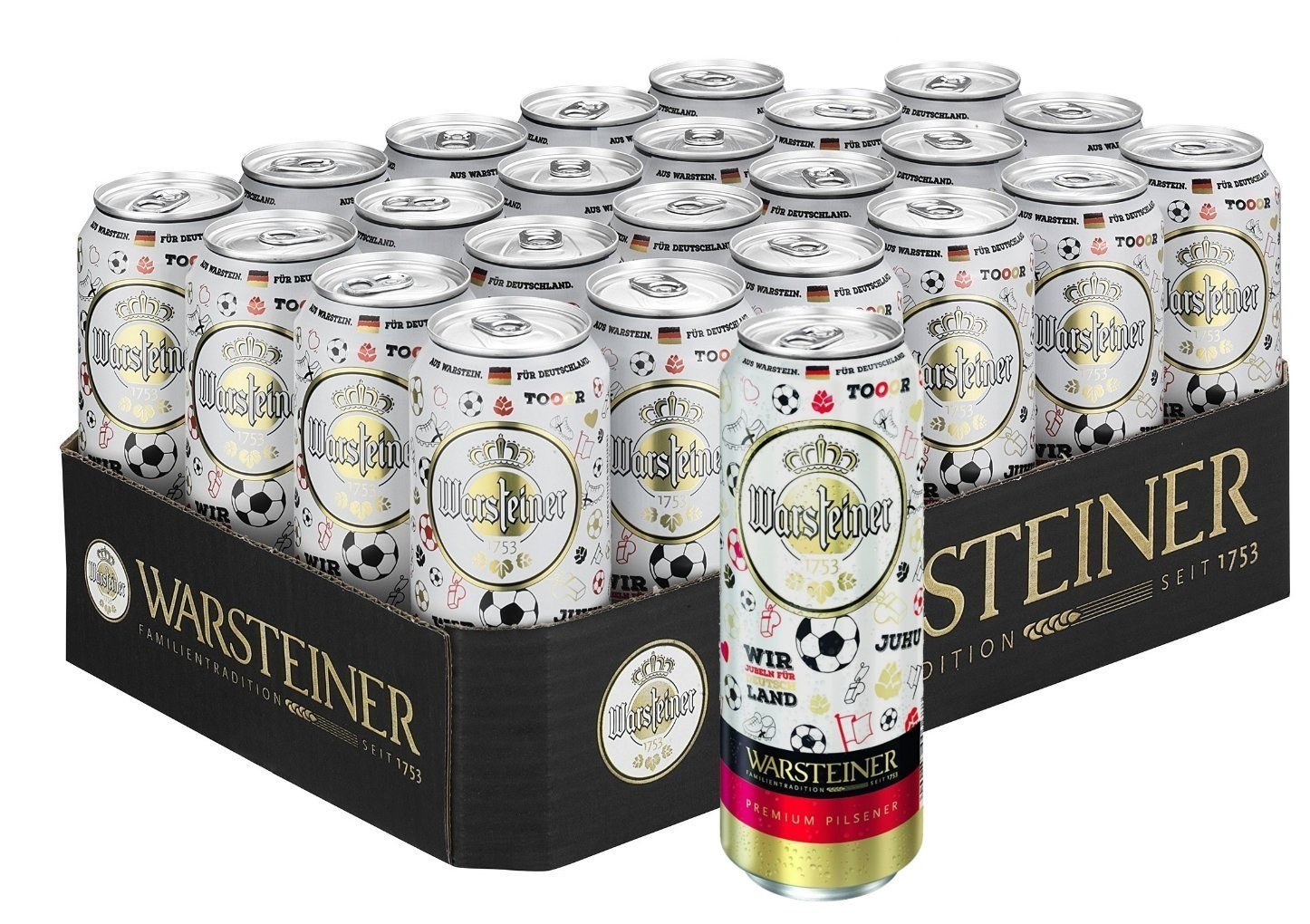 Warsteiner Premium Pilsener im limitierten EM Design (24 x 0.5 l) für 13,99€ + 6€ Pfand (0,58€ je Dose) *UPDATE*