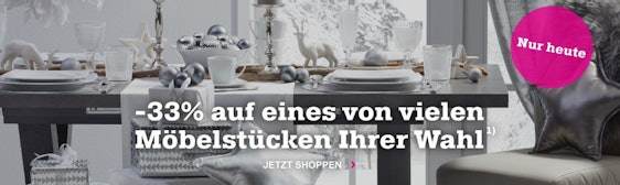 Nur heute: 33% Rabatt auf einen Artikel nach Wahl bei Mömax - z.B. günstige Weihnachtsdeko