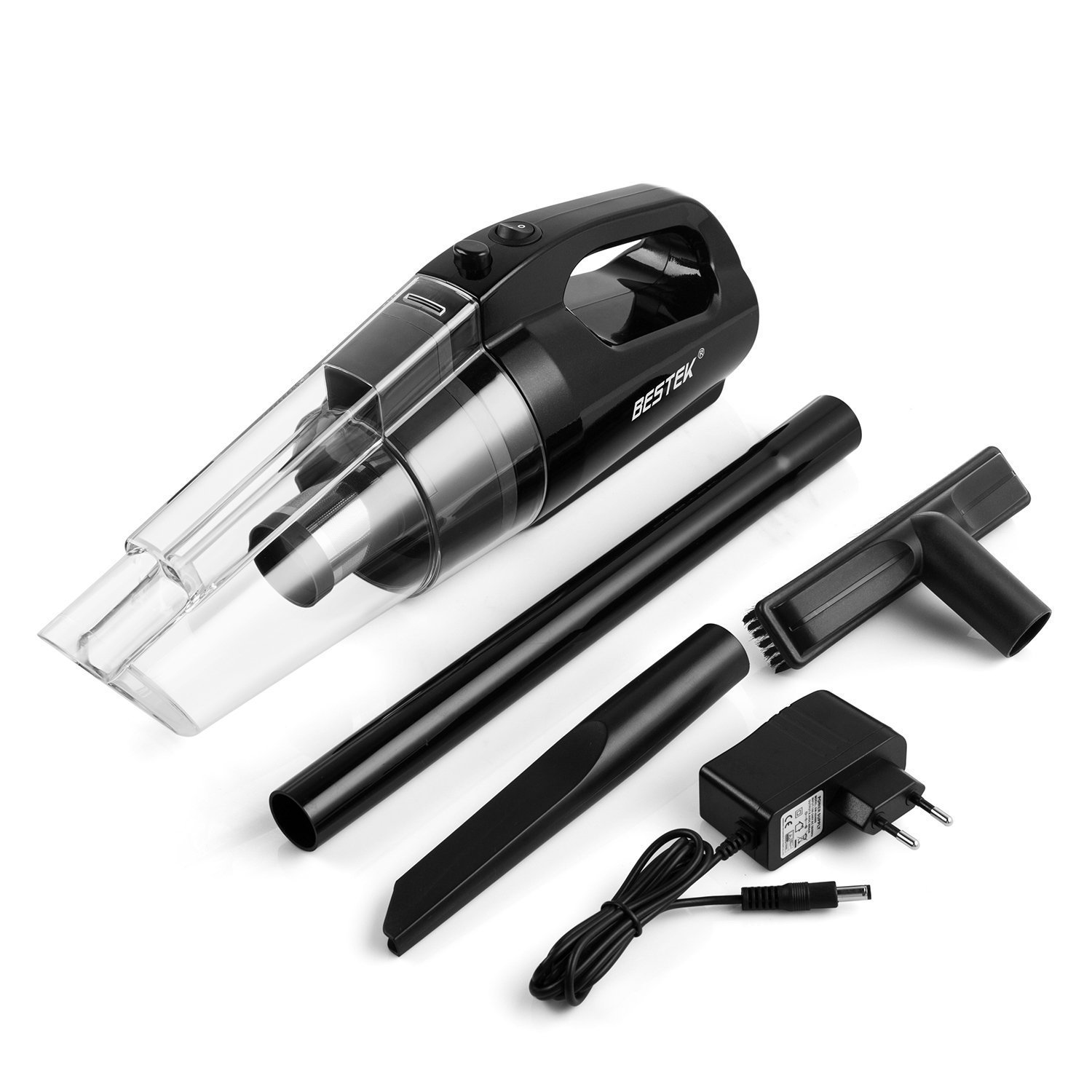 BESTEK Handstaubsauger kabelloser Autostaubsauger 4 x 7,4V Li-Ionen Akkusauger 4500Pa 