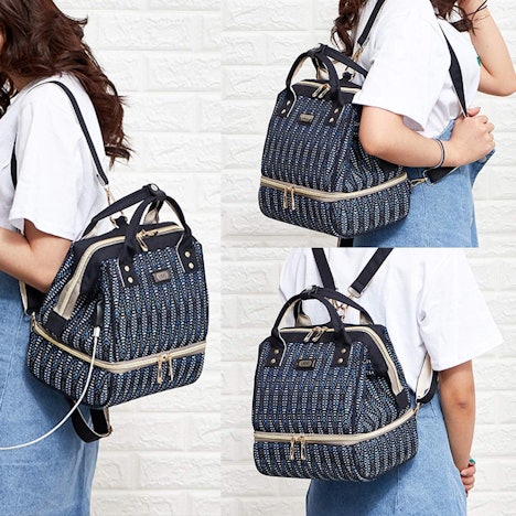 Baby Wickelrucksack Wickeltasche mit Isolierter Tasche und USB-Lade Port