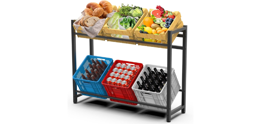 Meyoceyo Getränkekistenregal für 42€ - für 6 Kisten, belastbar bis 150kg, aus Stahl