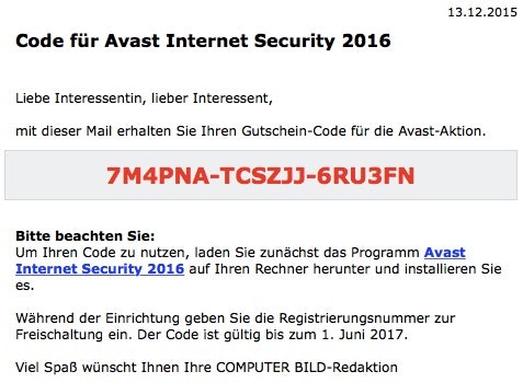 Avast Internet Security Lizenz