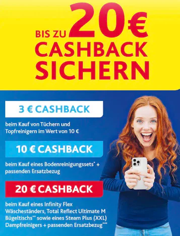 bis zu 20€ Cashback auf Vileda Produkte