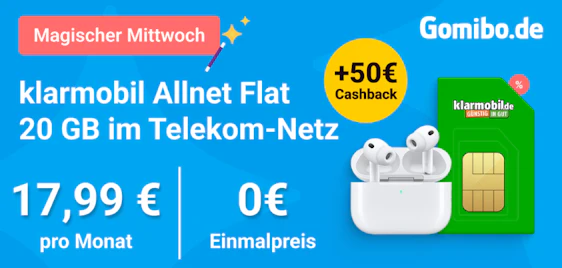 Apple AirPods Pro 3 + 20GB Telekom Allnet-Flat » für effektiv 1,40€ mtl. | 🚨 Nur kurz