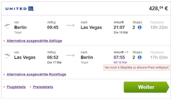 USA: hin und zurück von Berlin nach Las Vegas für 428€ mit United Airlines