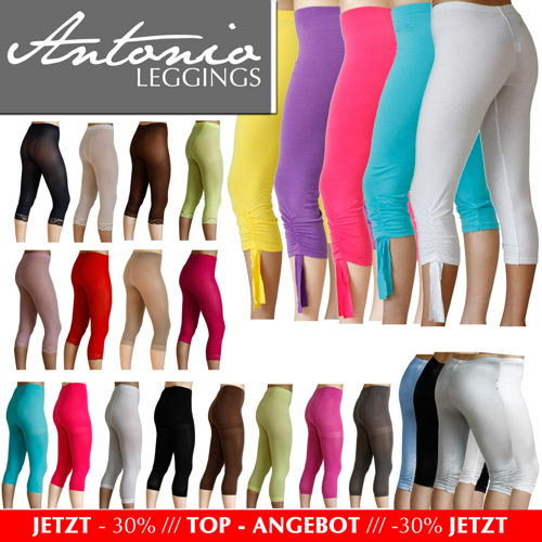 Damen Leggings, Capri 3/4 verschiedene Farben und Modelle nur 4,99€ + 1,60€ Versand