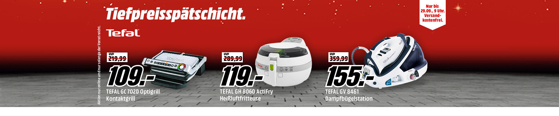 Tiefpreisspätschicht bei Media Markt - z.B. TEFAL GH 8060 ActiFry Original Heißluftfriteuse  für 119€